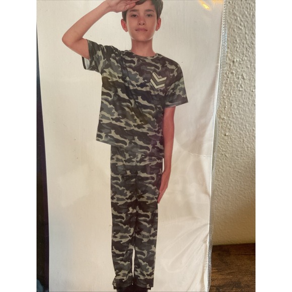 New Boys Camo Army Soldier Child Large (8-10) Halloween‎ Costume Camouflage - Picture 3 of 6